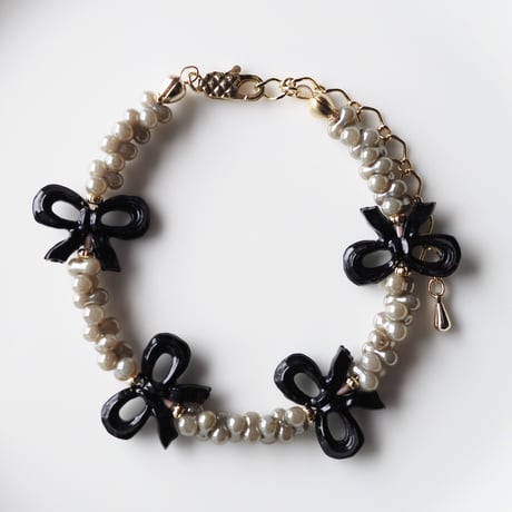 リボンブレスレット〈Black〉