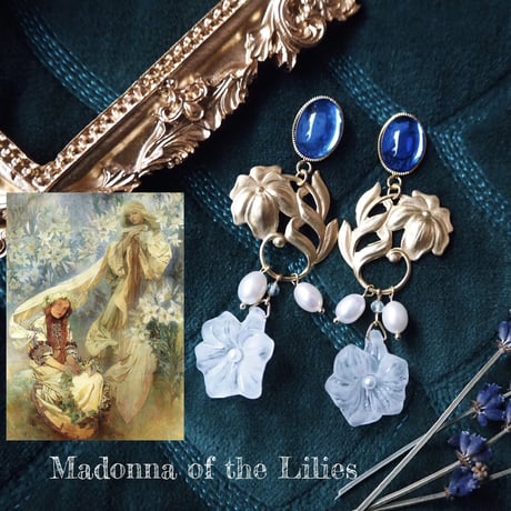「Madonna of the Lilies」耳飾り