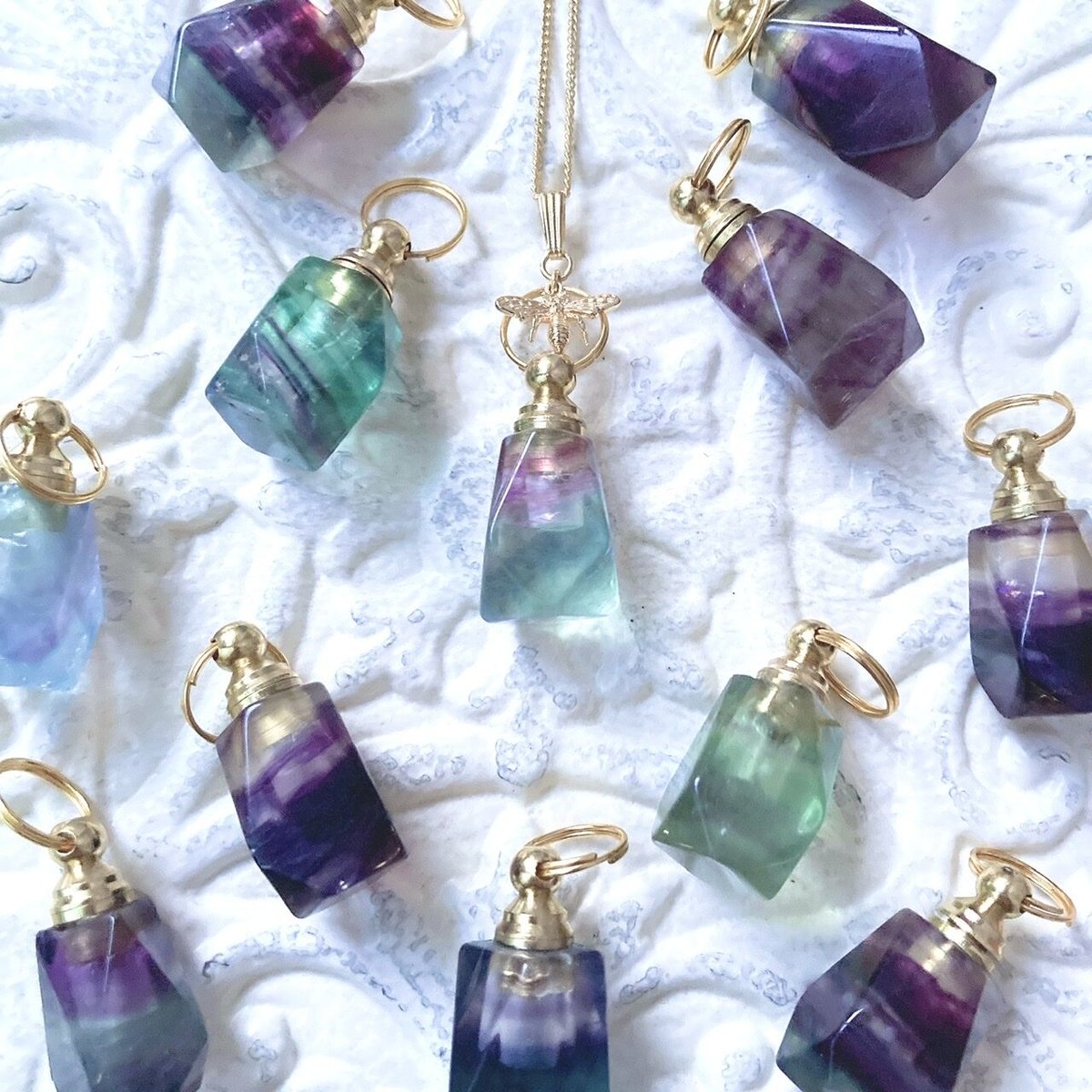 香水瓶ネックレス:フローライト | Canpana