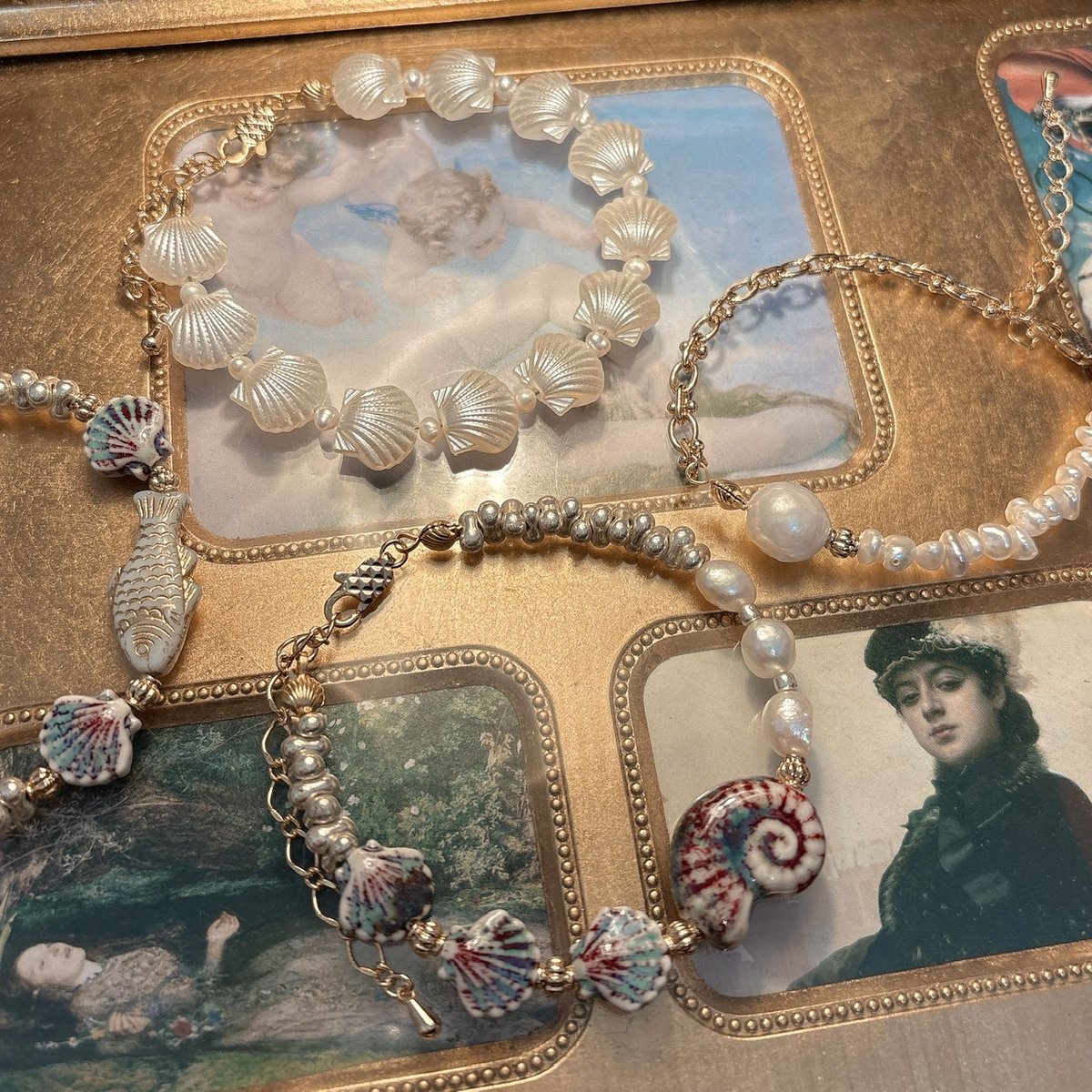 ANDI BAGUS☆Nerissa Bracelet ハンドメイド 貝殻 ブレスレット 楽天市場】チコフロルブレスレット 2本セット ／ ハンドメイド