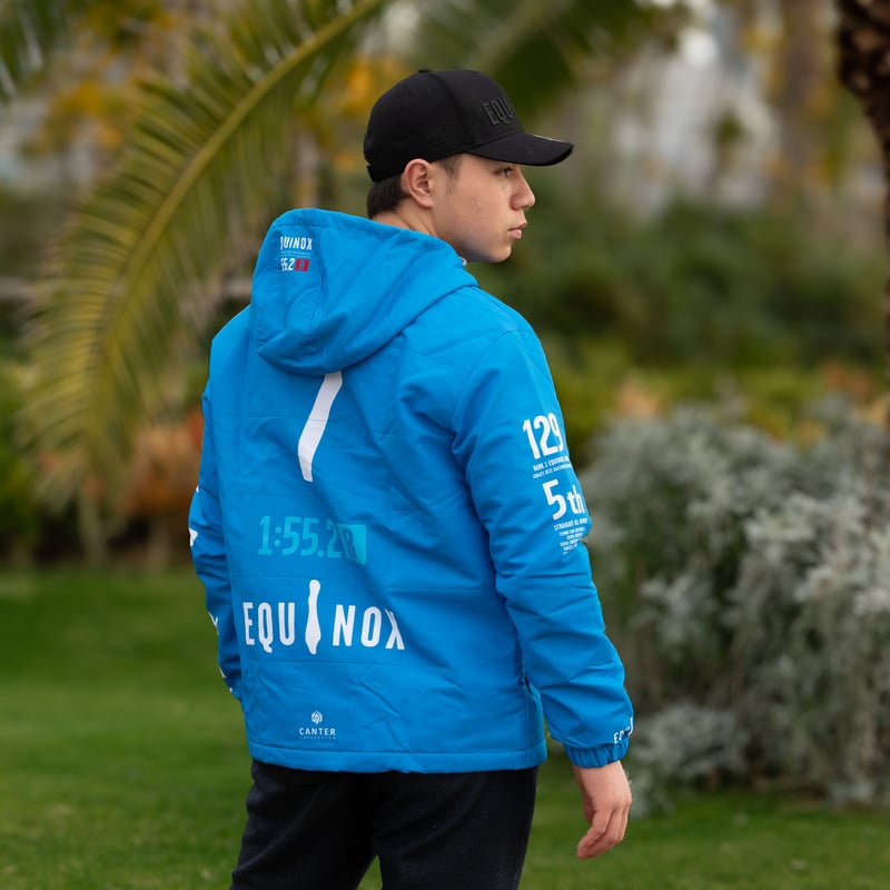 天皇賞・秋】EQUINOX パファージャケット（フードあり）#シルクブルー