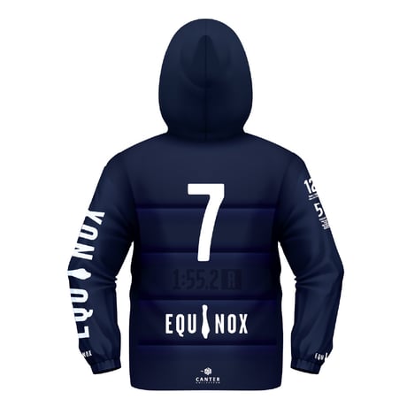 【天皇賞・秋】EQUINOX パファージャケット（フードあり）#ダークブルー