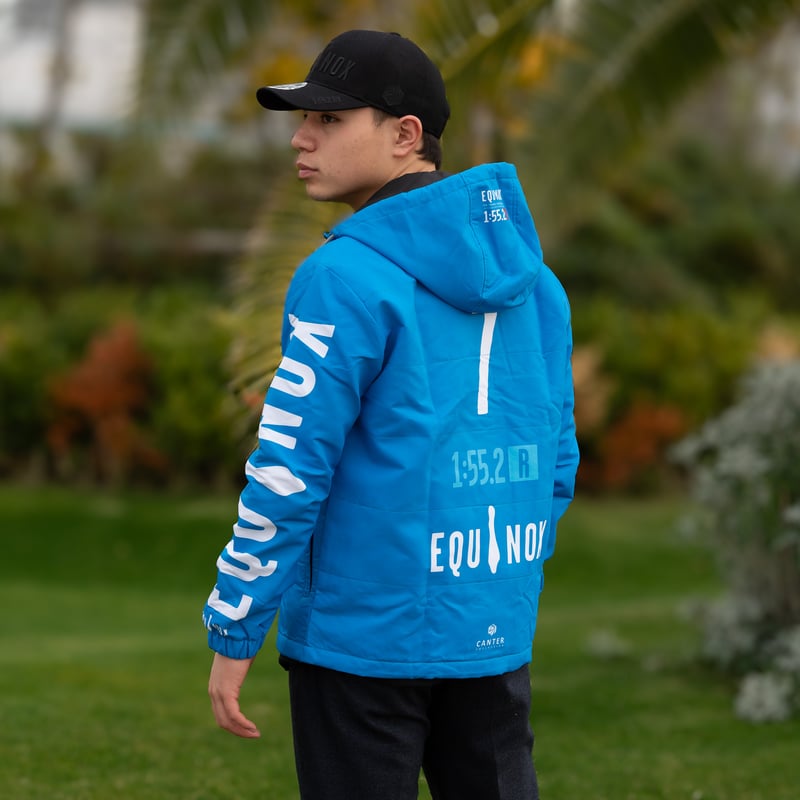 天皇賞・秋】EQUINOX パファージャケット（フードあり）#シルクブルー