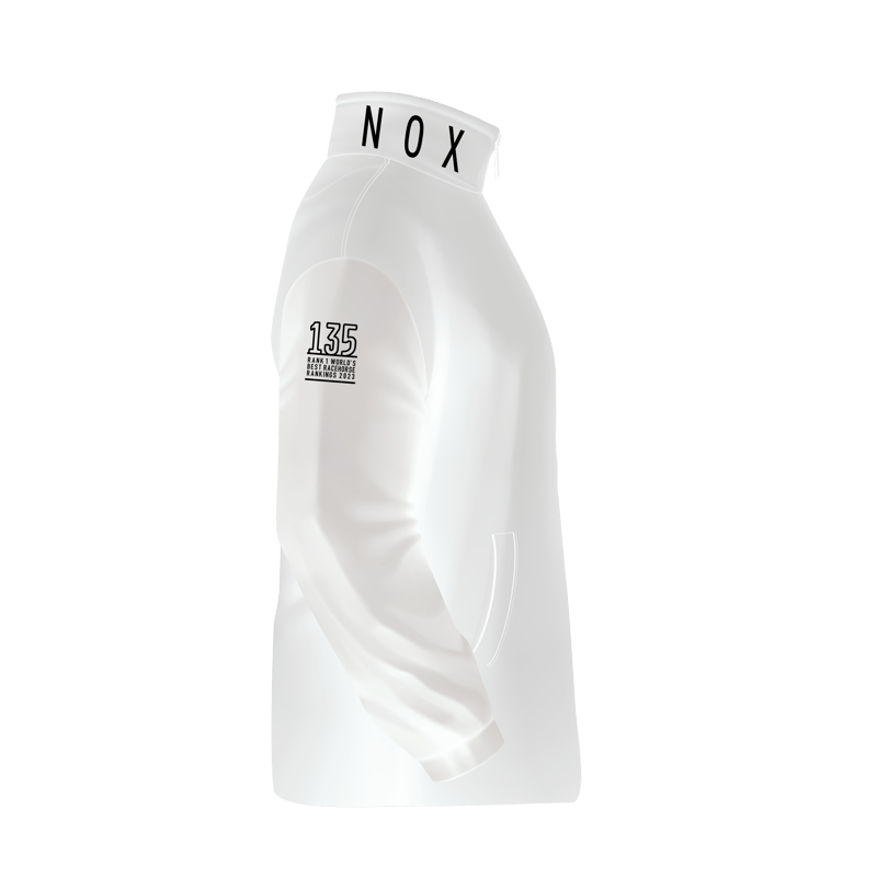 ホワイト フルジップ ジャケット MBE ジャパンC】フルジップジャケット 胸ポケット付（スタンドカラー