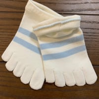 子供用五本指靴下つむぎ(ブルーボーダー)
