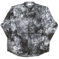 タイダイツイルバンドカラーシャツ　BLACK
