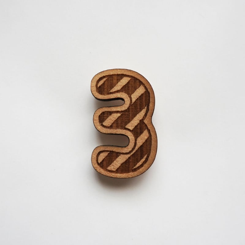 木製ブローチ【3・3・3】 | みはらモノトコ