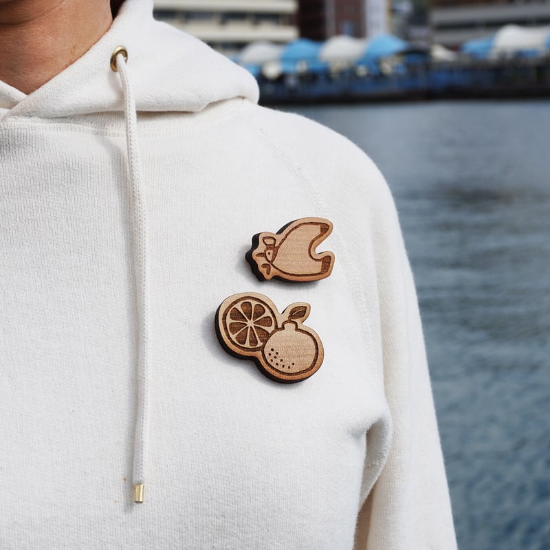 木製ブローチ【3・3・3】 | みはらモノトコ