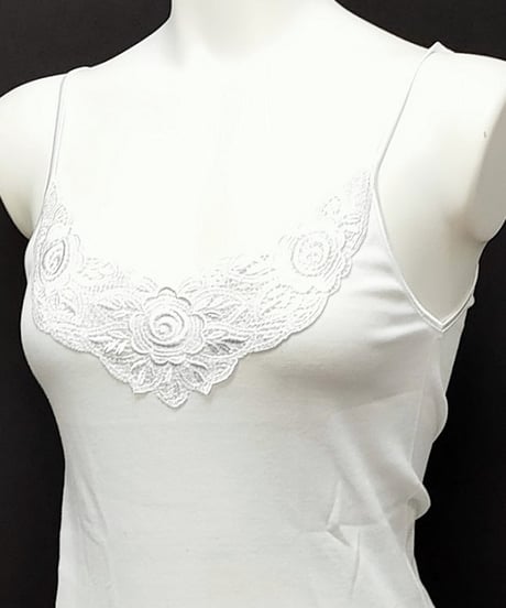 【MORETTA】№401レース付き Filoscozia® コットンキャミソール