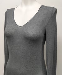新発売【モレッタ】  Vネックカシミアモダールロングスリーブ　イタリア製