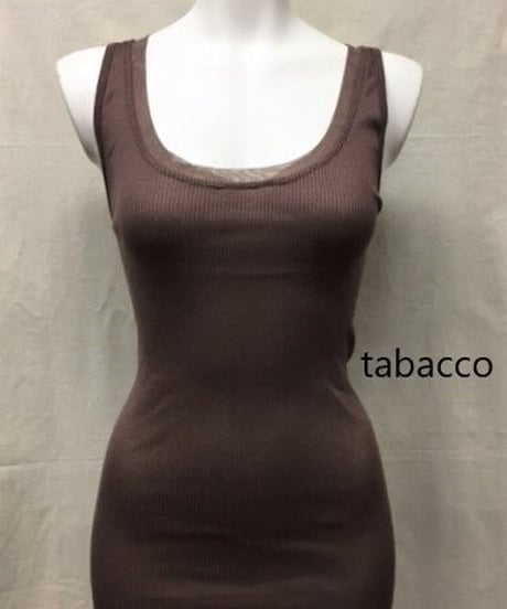 【MORETTA】№7742/3チュール付き Filoscozia®コットン100％リブタンクトップ