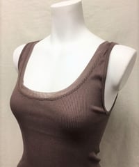 【MORETTA】№7742/3チュール付き Filoscozia®コットン100％リブタンクトップ