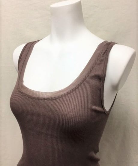【MORETTA】№7742/3チュール付き Filoscozia®コットン100％リブタンクトップ