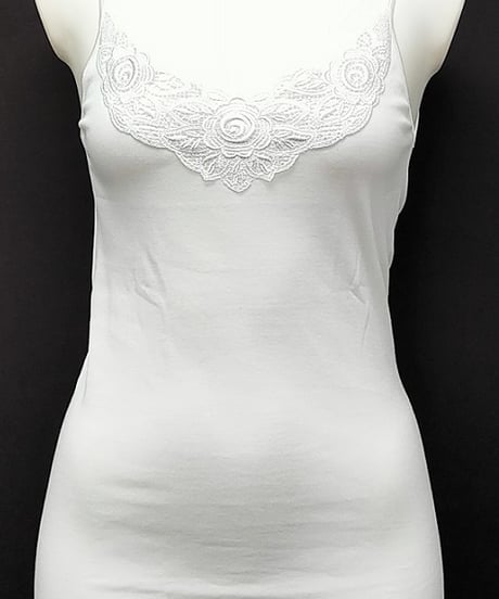 【MORETTA】№401レース付き Filoscozia® コットンキャミソール