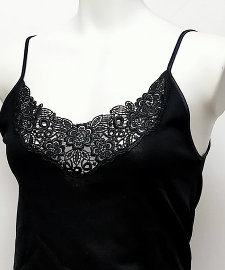 【MORETTA】№401レース付き Filoscozia® コットンキャミソール