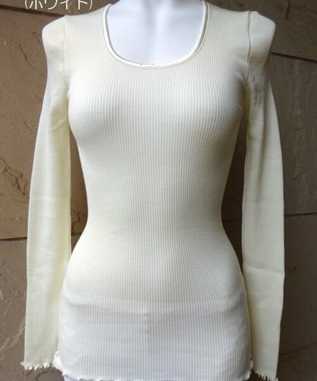新色入荷【MORETTA】№5309シルクウール リブ編み長袖インナー