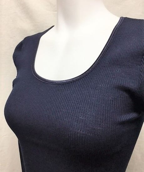 新色入荷【MORETTA】№5309シルクウール リブ編み長袖インナー