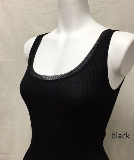【MORETTA】№7742/3チュール付き Filoscozia®コットン100％リブタンクトップ