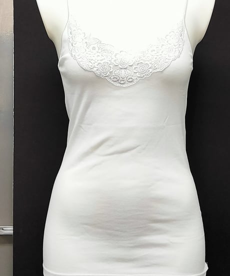 【MORETTA】№401レース付き Filoscozia® コットンキャミソール