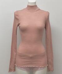 【MORETTA】№5376 シルクウール リブ編みハイネックロングスリーブ