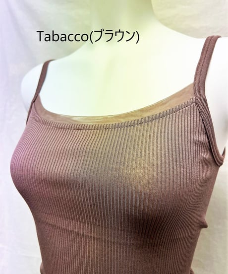 【MORETTA】№7742/1チュール付きFiloscozia®コットン100％リブキャミソール