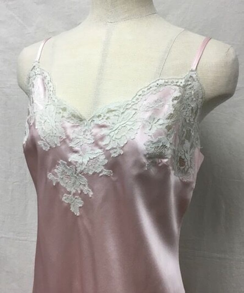 SALE〖Marjolaine〗シルク100%フランス製レース付きスリップ SALE〖Marjolaine〗シルク100%フランス製レース付きスリップ