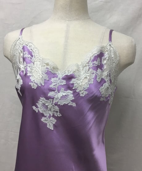 SALE! レース付きスリップ〖Marjolaine〗シルク100％フランス製