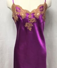 SALE〖Marjolaine〗シルク100％フランス製レース付きスリップ