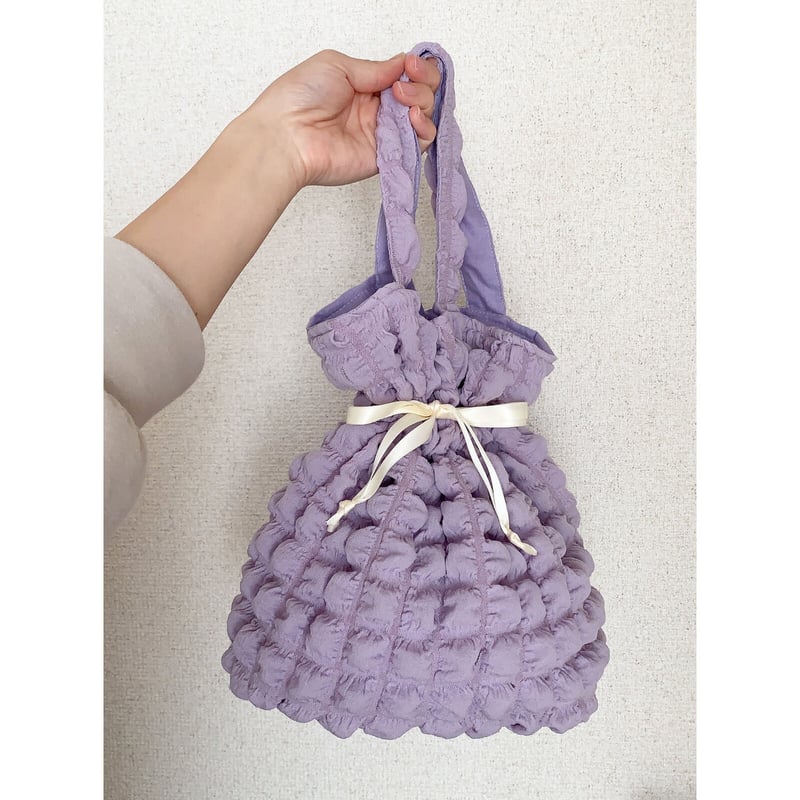 ponponbag kinaさん ポンポンバッグ ニット巾着 Kinaさんの ponpon bag | LEE