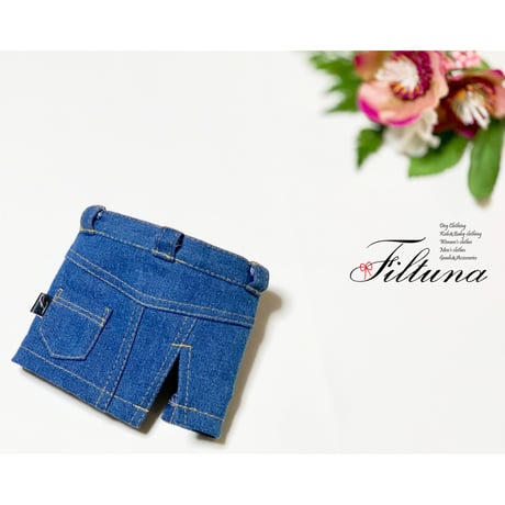 【Sabrina】スリットデニムスカート　ブルー