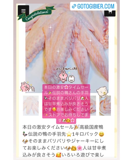 高級国産鴨🦆伝説の鴨の手羽先⭐️1キロパック😃🐶そのままバリバリやジャーキーにしてお楽しみください🐶👩🌸人は甘辛煮込みが良さそう🥰いろいろ遊びで楽しみッ🎉