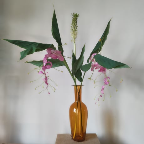 qualia glassworks / Bottle vase / Amber