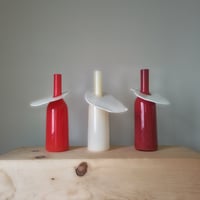 Birbira×qualia glassworks / Bottle vase with ceramic plate / Lsize