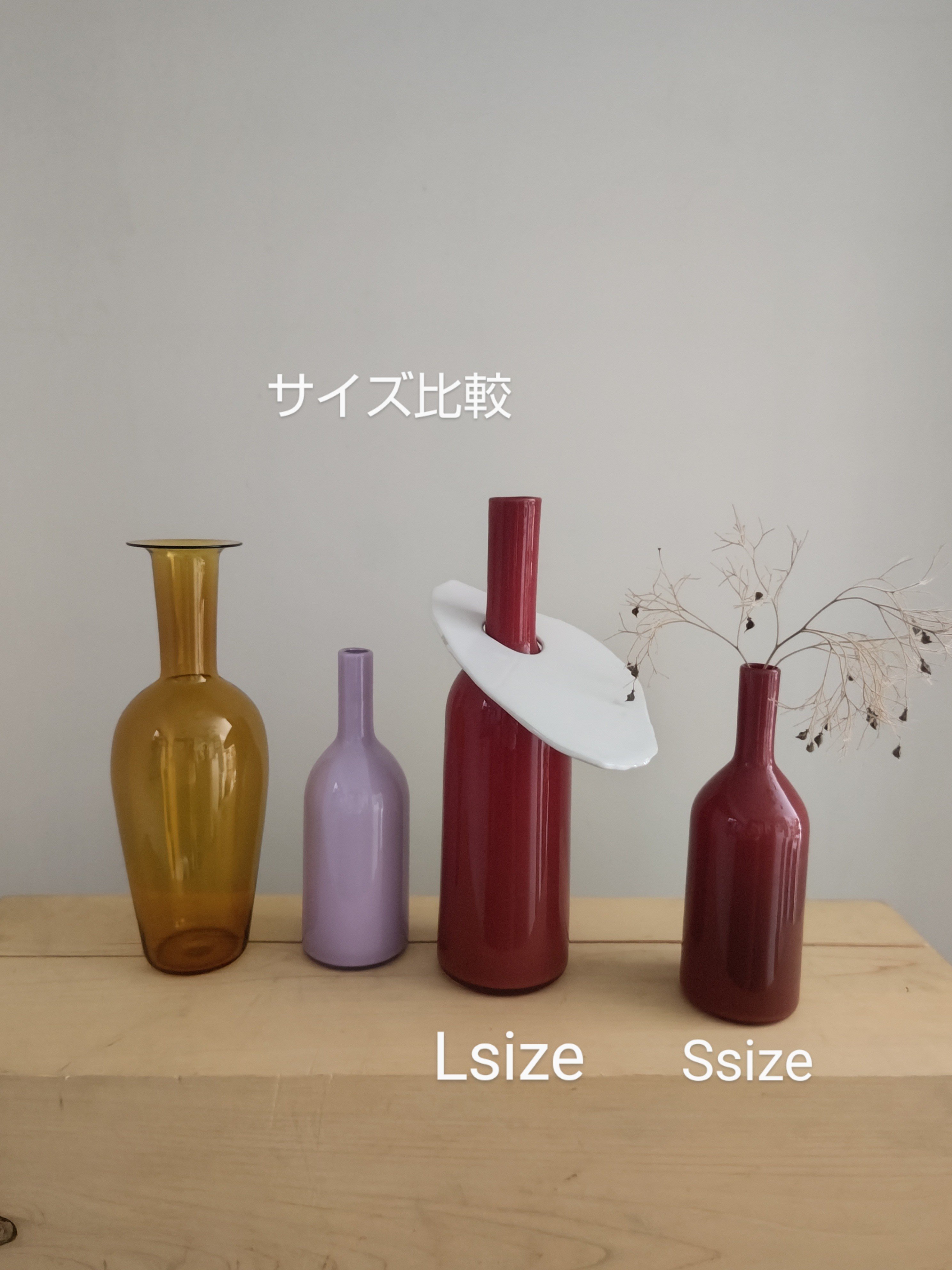 Birbira×qualia glassworks / Bottle vase with ce