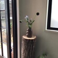 SAWA  ISSHIKI / FLOWER VASE : chocochip BROWN one side wave