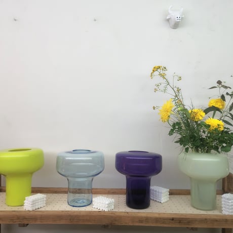 Birbira × qualia glassworks / 凸shape glass vase