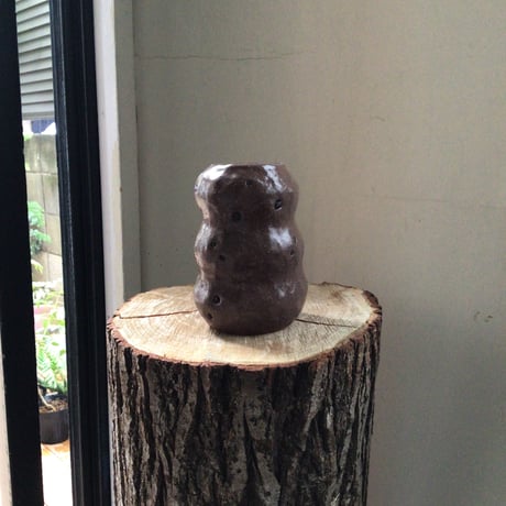 SAWA ISSHIKI / FLOWER VASE : chocochip BROWN 3waves