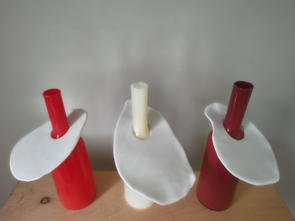 Birbira×qualia glassworks / Bottle vase with ce