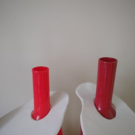 Birbira×qualia glassworks / Bottle vase with ceramic plate / Lsize