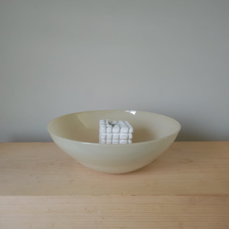 Birbira×qualia glassworks / Beige Bowl & flower