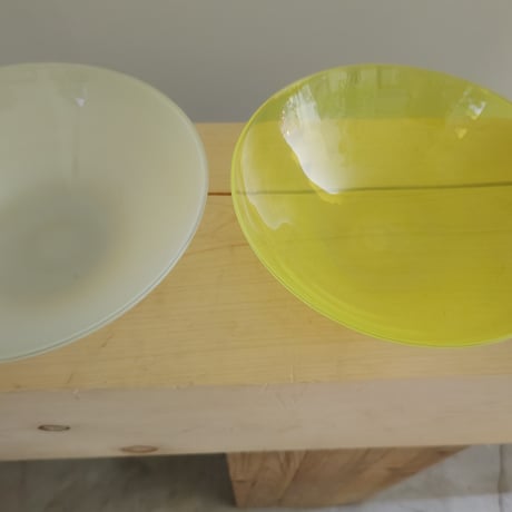 Birbira×qualia glassworks /Yellow Bowl & flower frog Baumkuchen