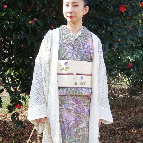 薄羽織「小花レース／白」