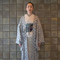 薄羽織「市松／グレー」