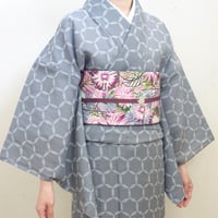 夏きもの「七宝／グレー」