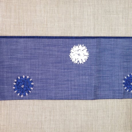 半巾帯「デニムリボン刺繍」
