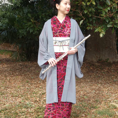 薄羽織「シフォンドット／灰紫」