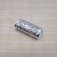帯留「シルバー／麻の葉」