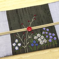 半巾帯「野の花刺繍」