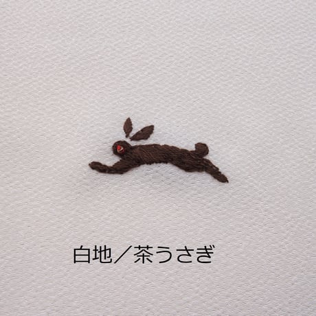 刺繍半衿「うさぎ刺繍」