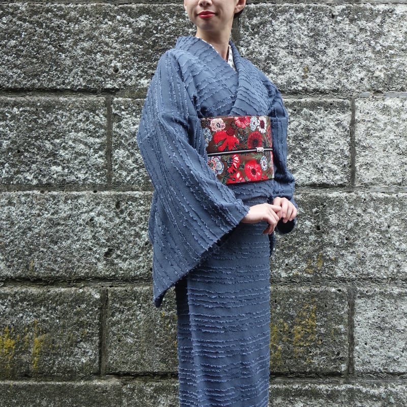 お単衣　単衣　単　ひとえ　着物お仕立て上が　宮殿　トールサイズ　着物　きもの単品 シルック 洗える着物 単衣 着物 東レシルック 仕立て上がり 小紋